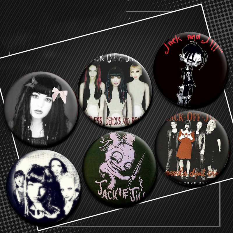 Vintage Collectible Buttons - Broche noire à huit Jack Off