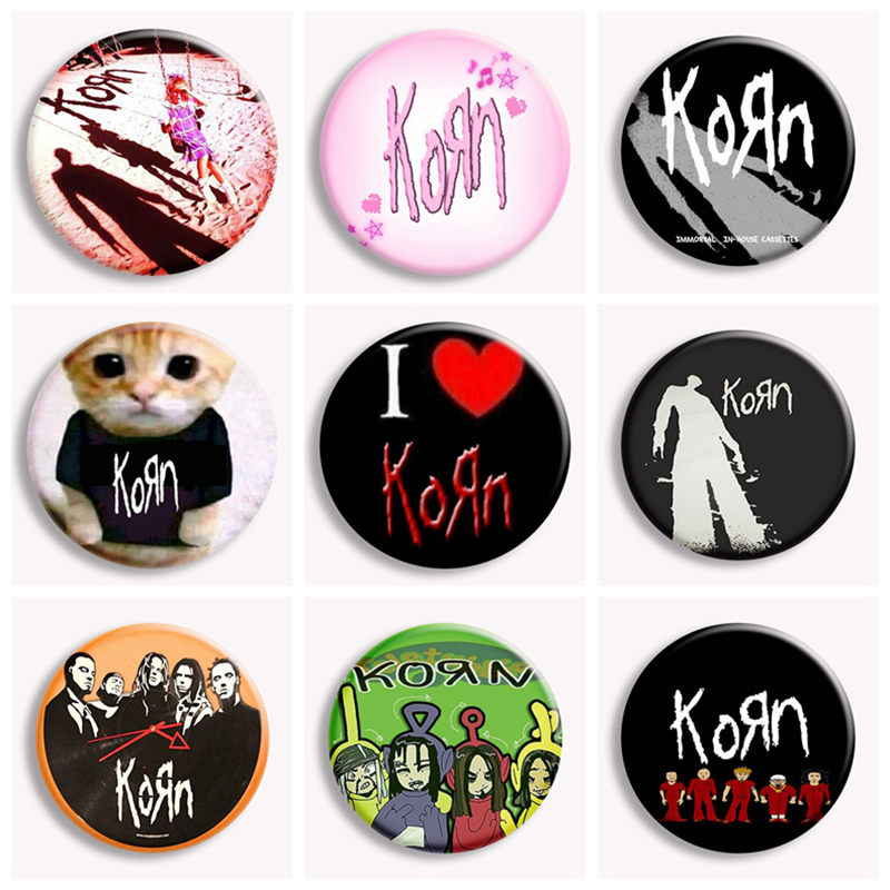 Vintage Collectible Buttons - Broche de groupe Hip Hop Korn