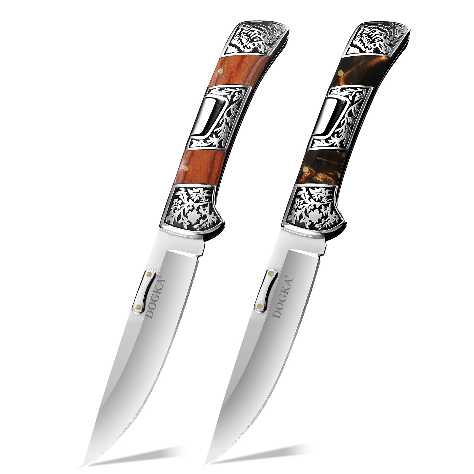 Vintage Collectible Knife - Couteau de poche pliant vintage gravé,